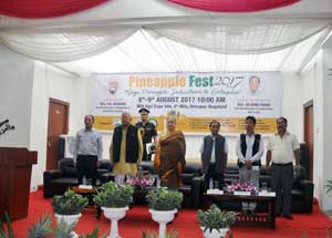 The Honb’le Governor of Nagaland, Shri. P.B. Acharya along with his Lady Wife and other Dignitaries at the Pineapple Fest 2017 at North-East Agri-Expo Site, Dimapur